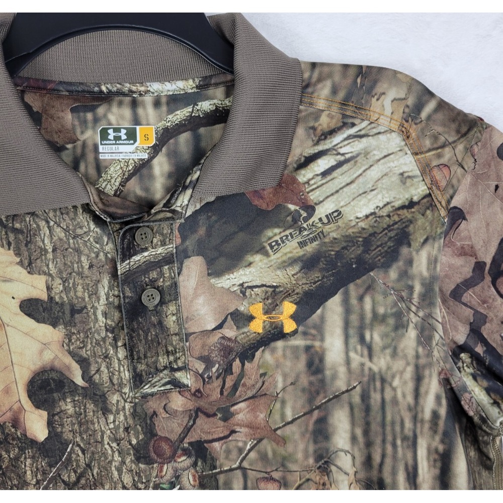 Under Armour Polo Mens Small Break Up Infinity Performance Hunting Camo EC - Picture 2 of 11